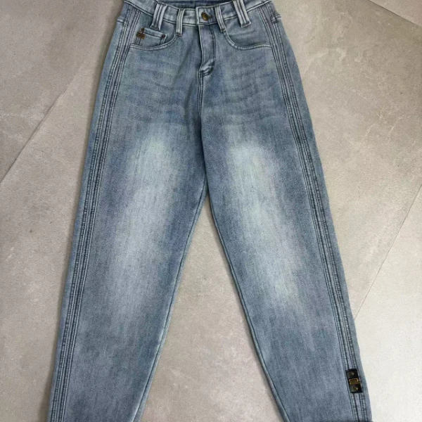 ｛禧隐.牛仔裤百搭｝国风新中式显瘦高腰百搭长款冬气质女装女裤