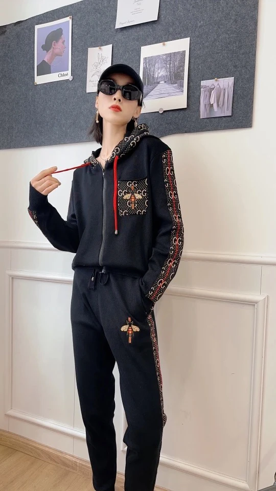 2025春秋新款针织运动套装显瘦百搭G