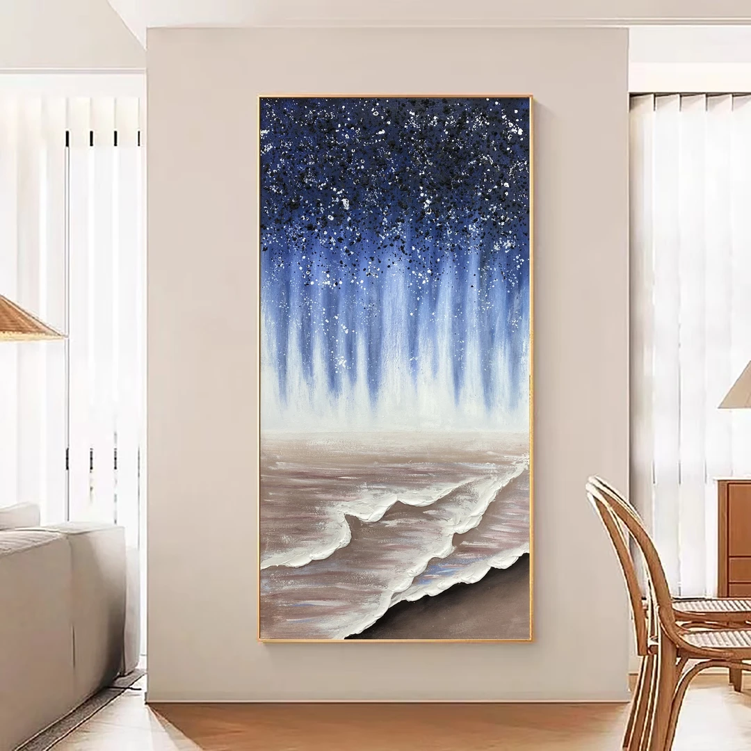 XG 735 《星辰大海》 玄关画手绘油画玄关装饰画轻奢背景