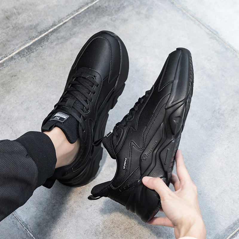 361°运动鞋男皮面2025秋季新款轻便跑步鞋减震跑鞋软底休闲防滑