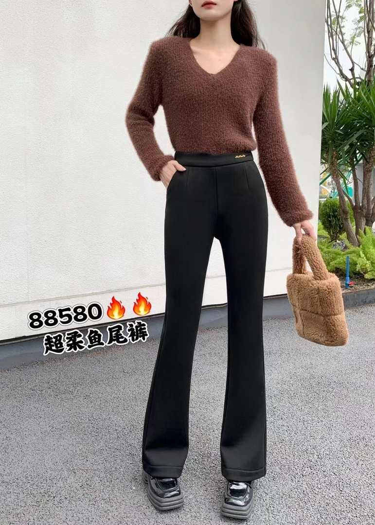 【春夏秋冬】时尚新款高弹加绒喇叭裤