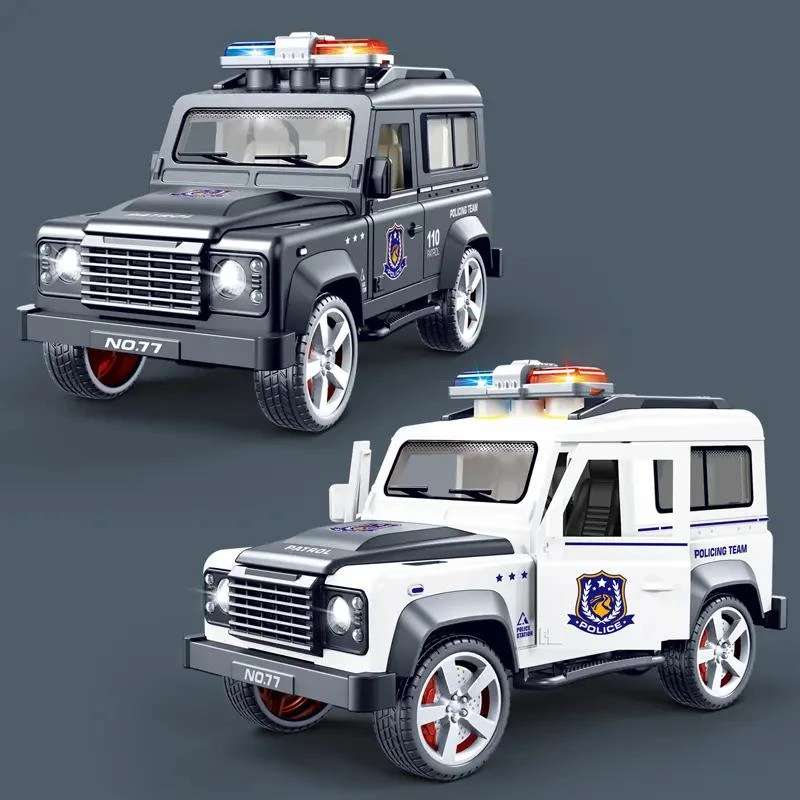 仿真惯性声光110警察车越野车城市警卫车儿童男孩玩具小汽车模型