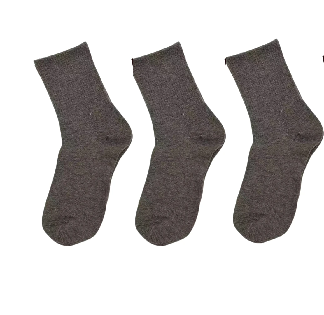 W04 户外运动休闲组合装3双纯色中筒袜