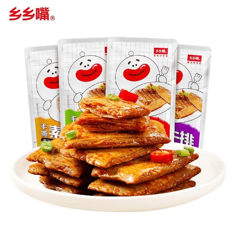 乡乡嘴手撕素肉素牛排辣味休闲小零食豆制品辣味豆干零食礼