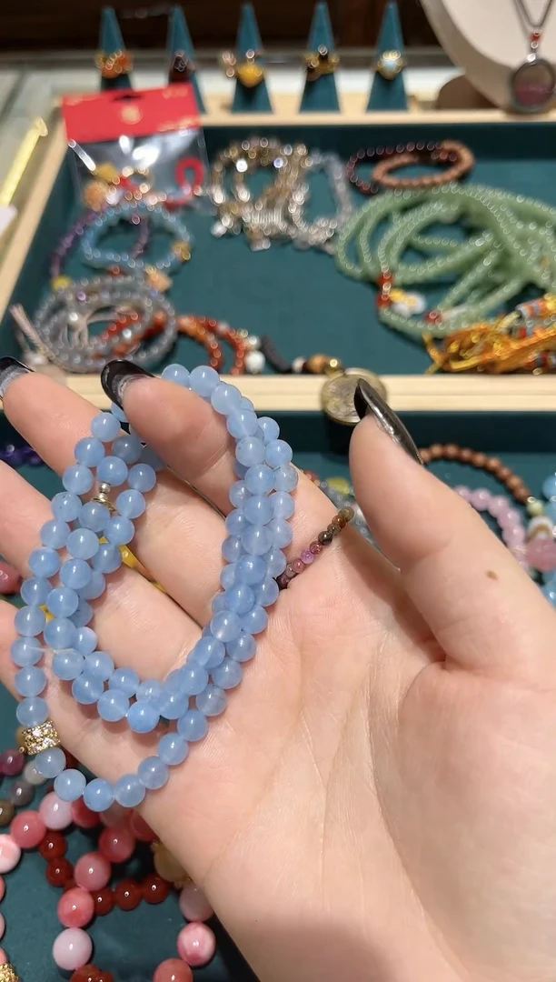 【闪购商品】海蓝宝石手链未镶嵌海蓝宝多圈手链