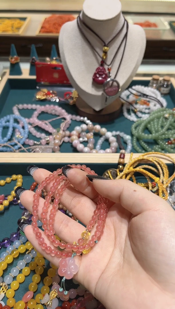 【闪购商品】石英质玉手链未镶嵌樱花手串