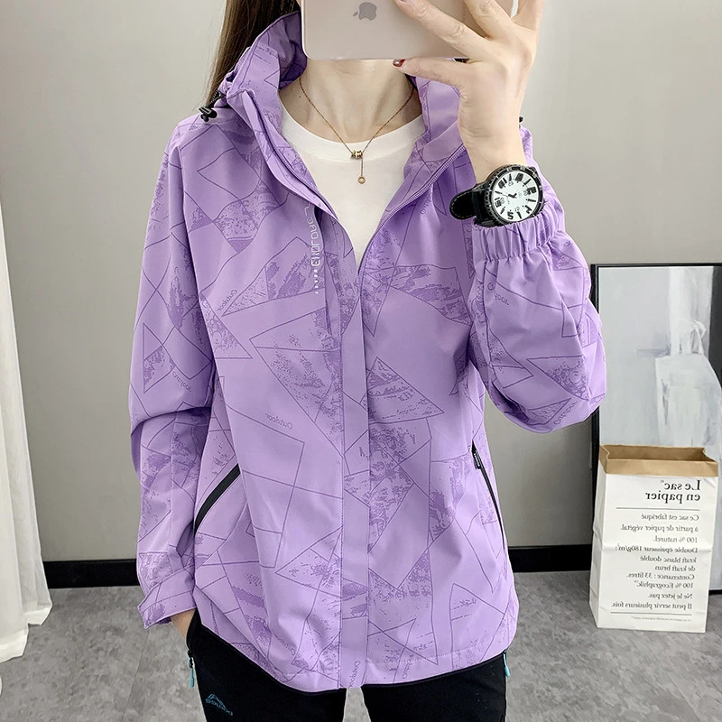 软壳冲锋衣女春秋薄款透气单层2023新款外套夹克防雨户外登山服男