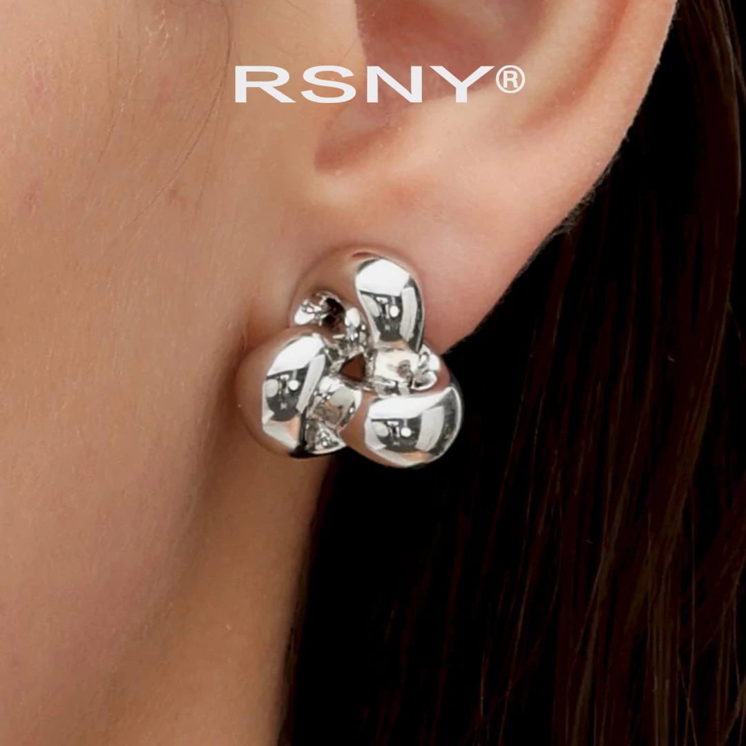 铜合金耳饰 [新品]RSNY几何造型耳钉个性风格2025新款优雅耳饰
