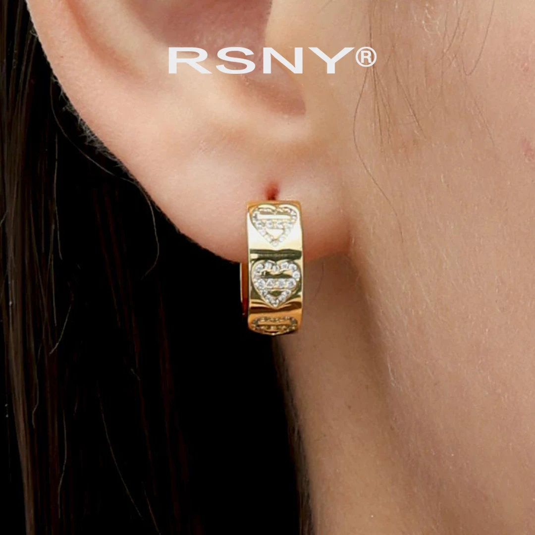 铜合金耳饰 RSNY City heart城市爱心耳环女时尚简约轻奢设计高级