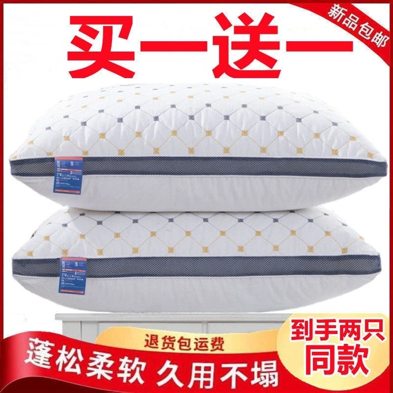 拍一发二 立体满天星刺绣星级酒店枕芯一对装成人学生亲肤绗缝