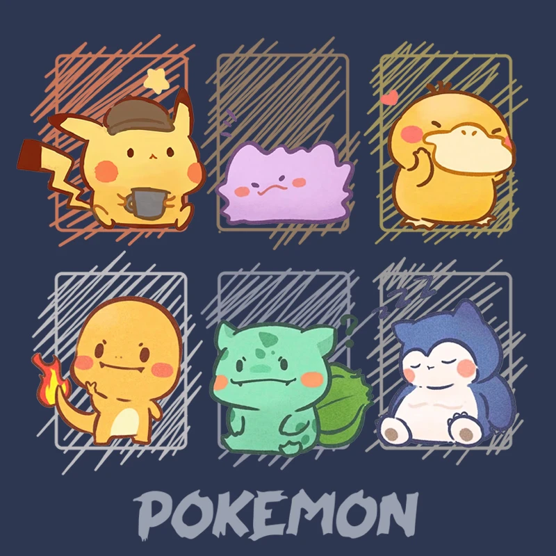 精灵宝可梦短袖T恤可达鸭皮卡丘动漫周边卡通男女夏季宽松上衣潮