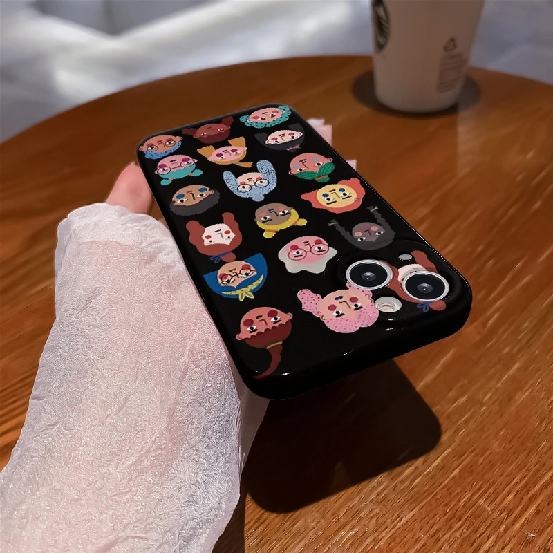 适用苹果13手机壳iphone14promax黑底满屏辣妹菲林硬壳OPPOVIVO男