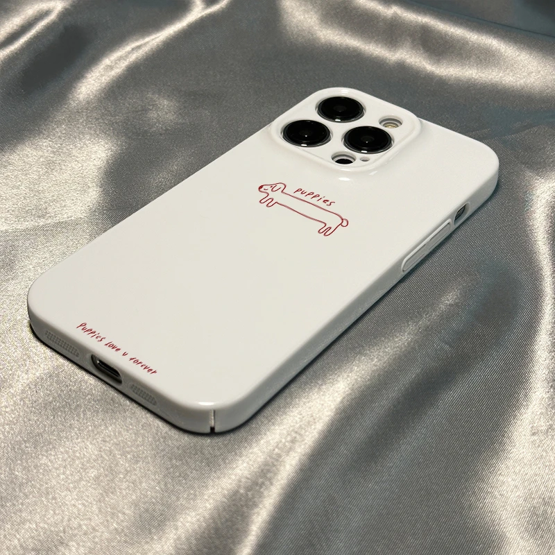 长条小狗适用苹果华为 vivo oppo 小米ins 亮面硬壳手机壳全包手