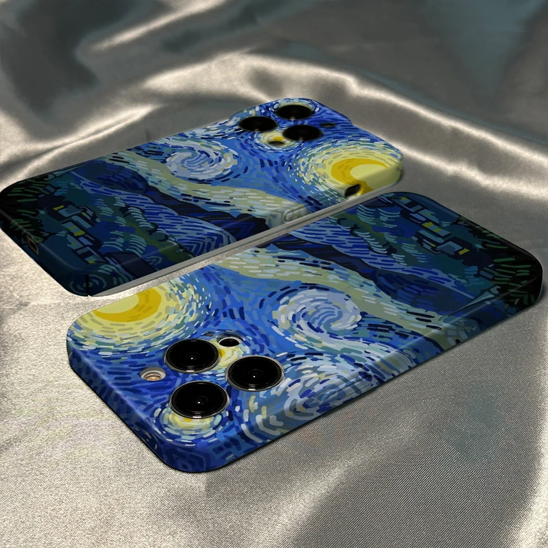 梵高星空适用手机壳菲林壳适用于苹果14promax全包硬壳手机壳保护