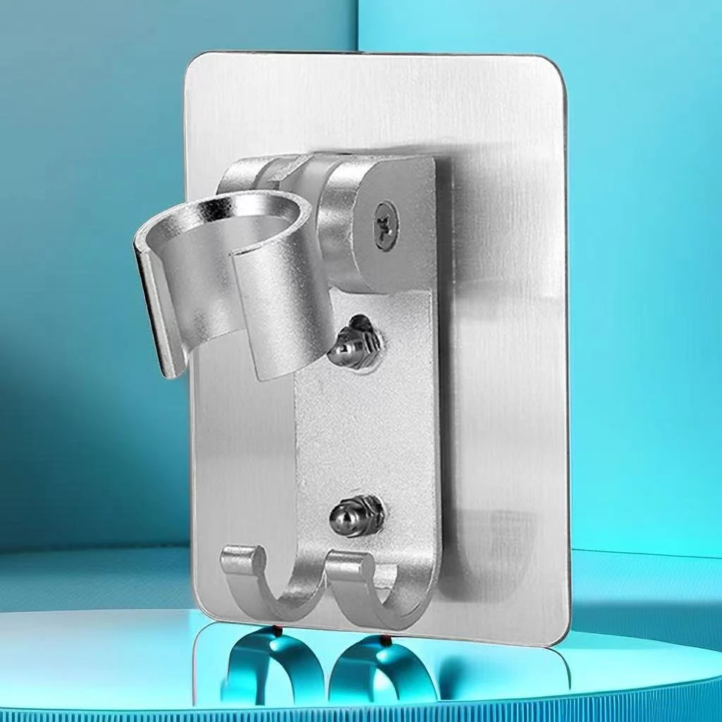 柏祺{两元福利}免打孔花洒支架多功能太空铝花洒底座强力粘贴支架