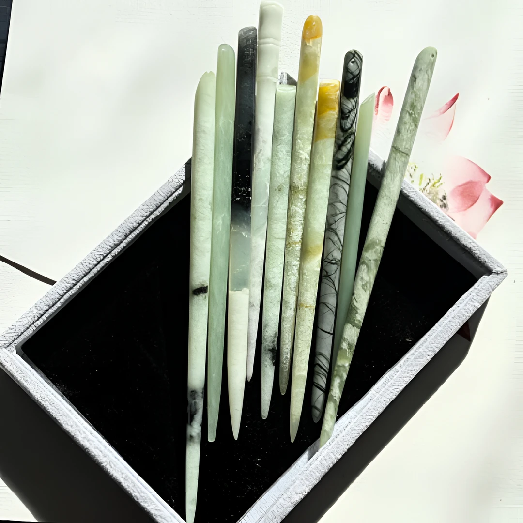 瑕疵放漏3支岫玉发簪 直播选不选随机 瑕疵接受不了勿拍 不支持退