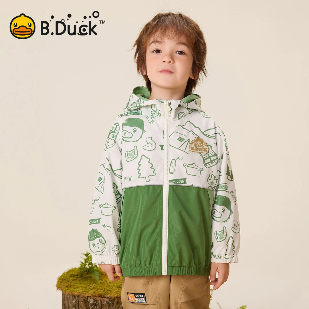 B.Duck小黄鸭儿童时尚连帽休闲外套秋季新款男童印花款 BF3511081