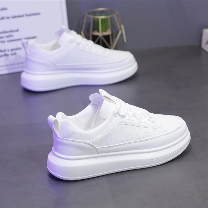 秋季新款情侣款小白鞋ins韩版百搭透气休闲鞋学生厚底运动板鞋男