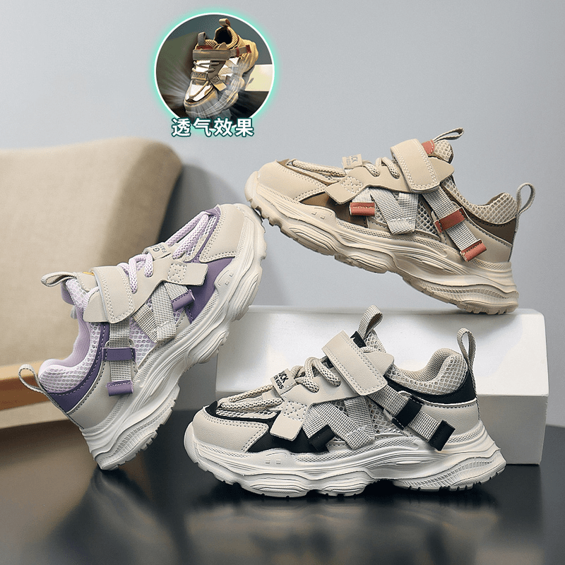 春夏季男女童单网透气防滑时尚儿童网面运动鞋6128男童软底