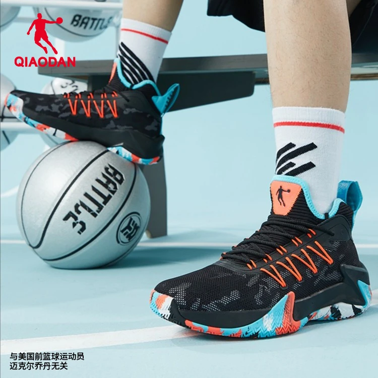 中国乔丹破影炫彩男子实战户外篮球鞋网面防滑缓震耐磨减震高帮