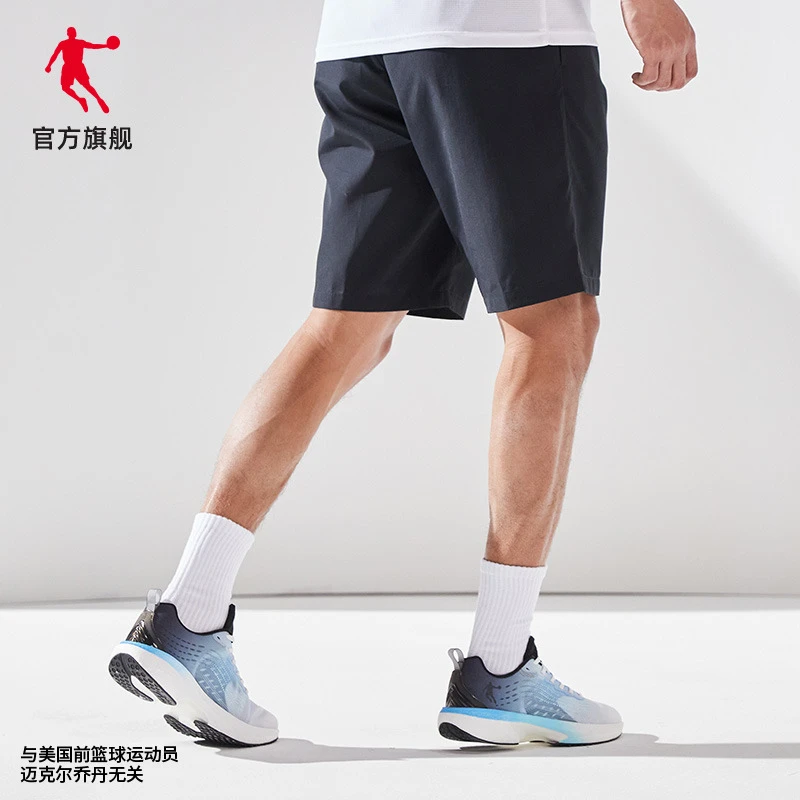 中国乔丹运动针织男2025夏季新款透气男士裤子舒适透气梭织五分裤