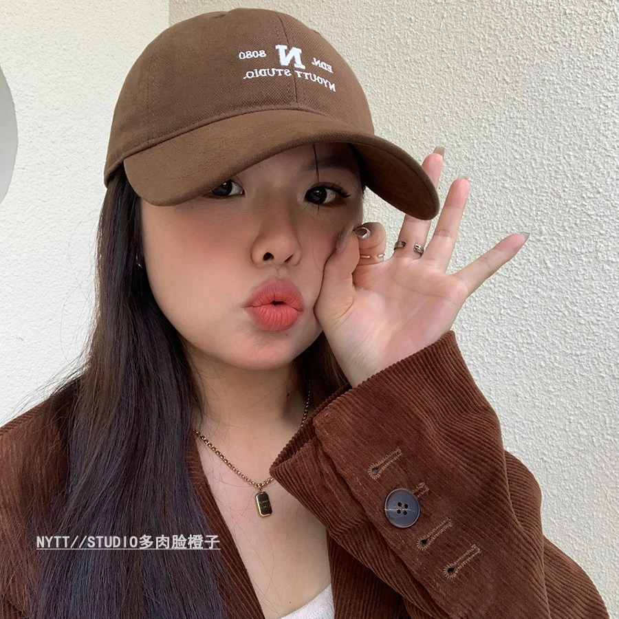 【橙子家】大头围54-64字母棒球帽女显脸小宽帽檐时尚韩休闲鸭舌帽