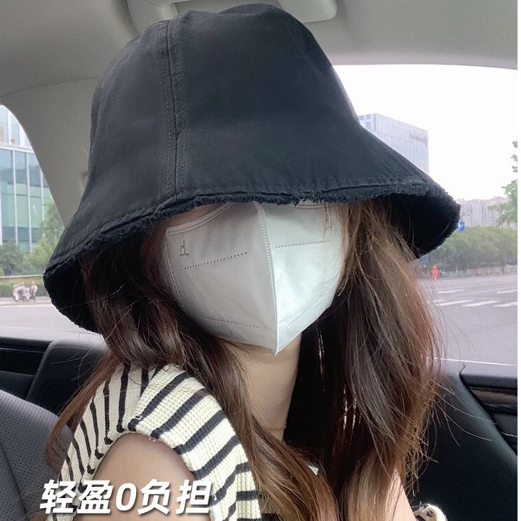 56-62大头围显脸小夏季素颜盆帽时尚百搭遮阳日系韩版轻盈渔夫帽