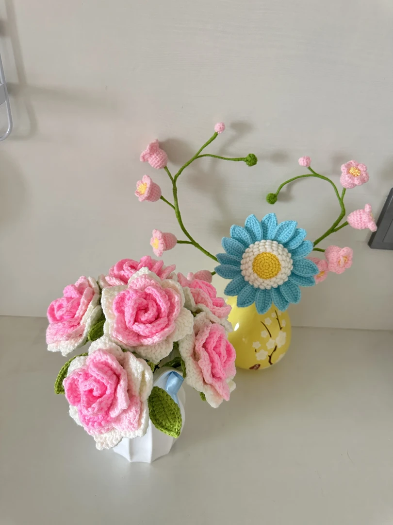 手工艺毛线玫瑰花diy材料包