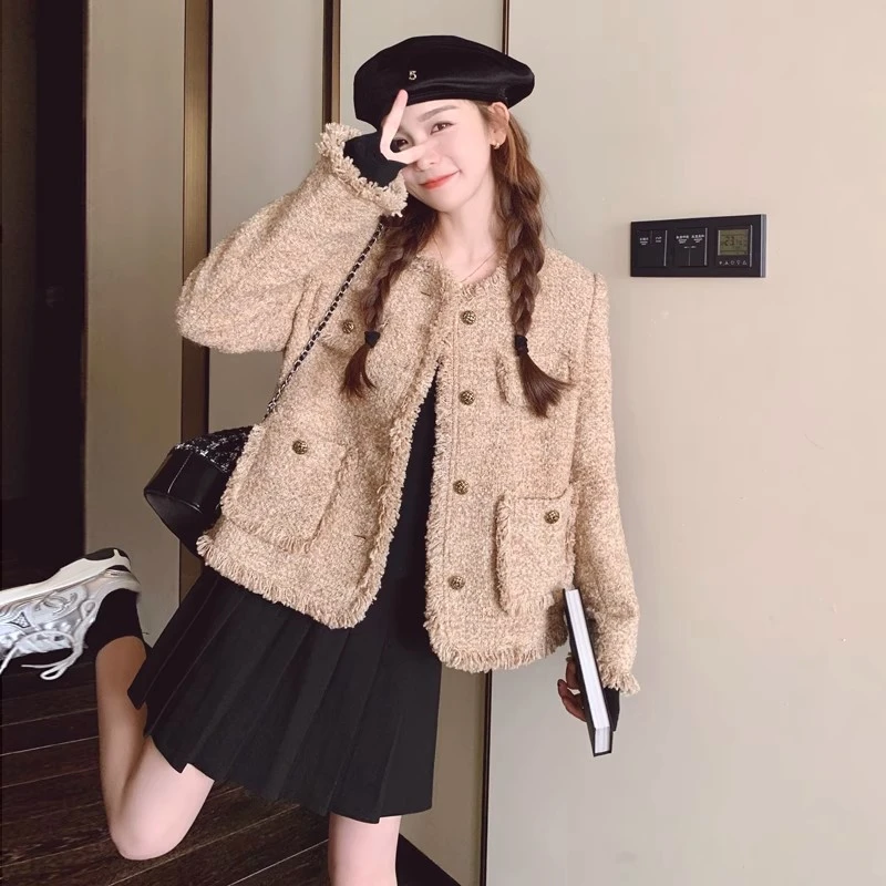 法式小香风外套女春秋2024新款气质高级感超好看流苏编织短款上衣