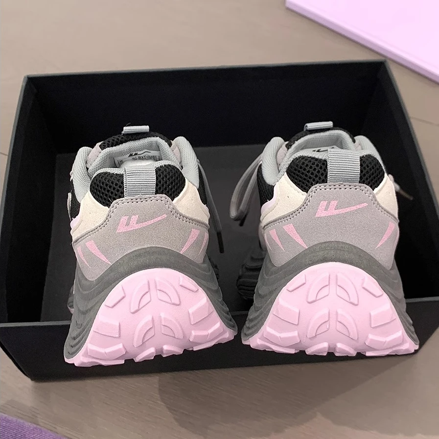 回力爆款厚底老爹鞋女2025秋季新款百搭休闲鞋小众轻便复古运动鞋