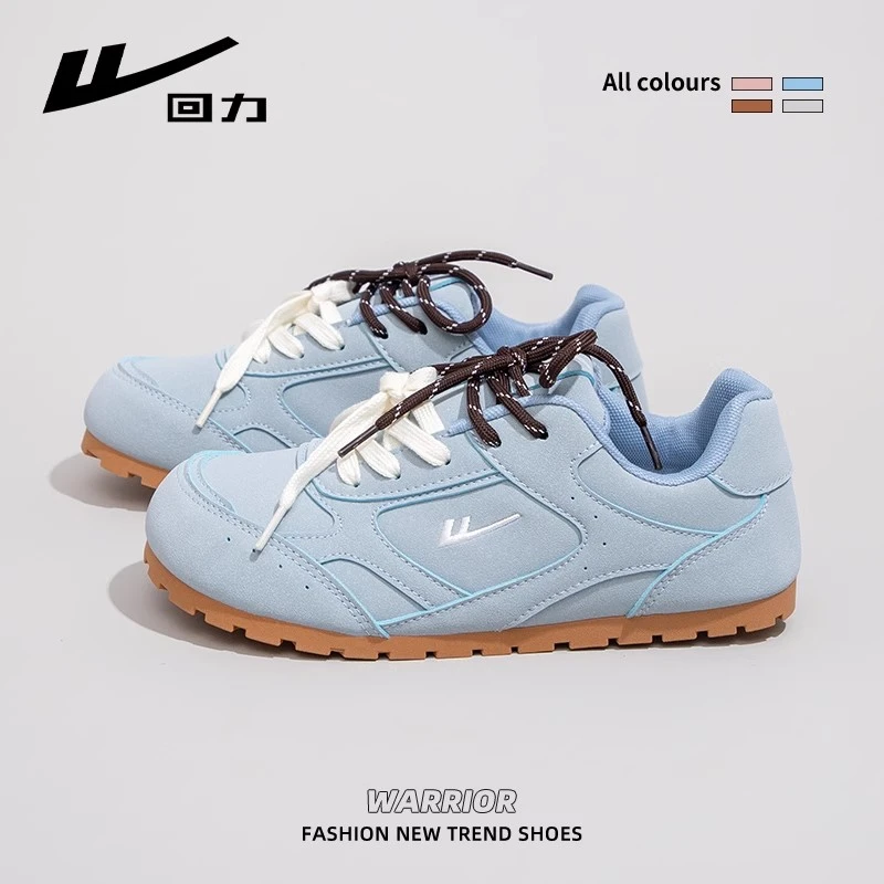 回力小白鞋女2025春季新款天空蓝百搭德训鞋透气薄款厚底帆布板鞋