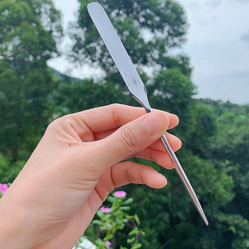 携调色棒化妆调色遮瑕粉底液挖取不锈钢双头调色棒刮刀光疗胶CZLW
