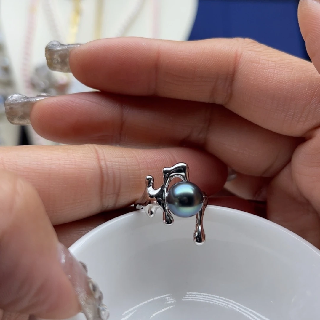 海水珍珠戒指银S925镶嵌