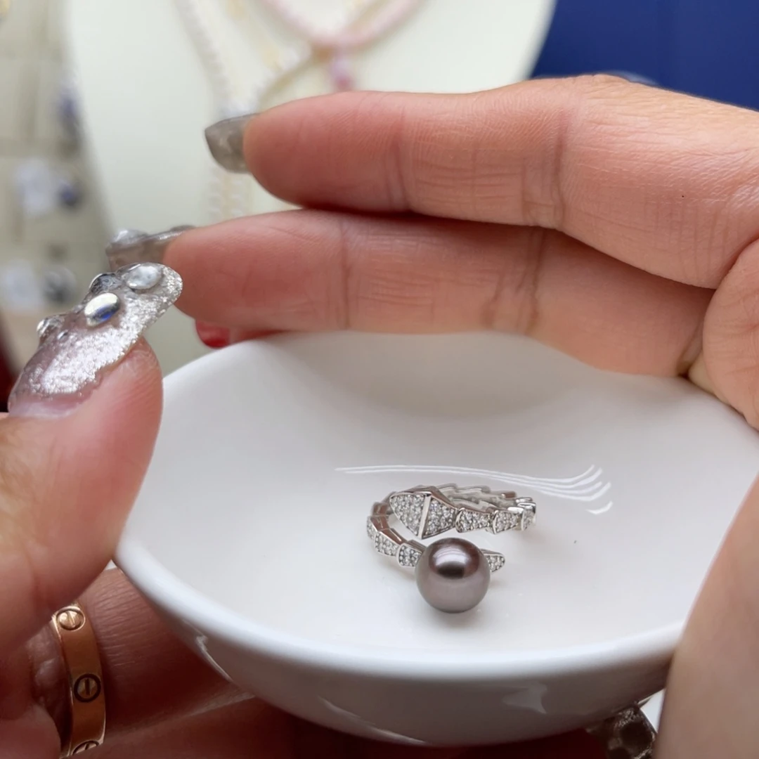 海水珍珠戒指银S925镶嵌