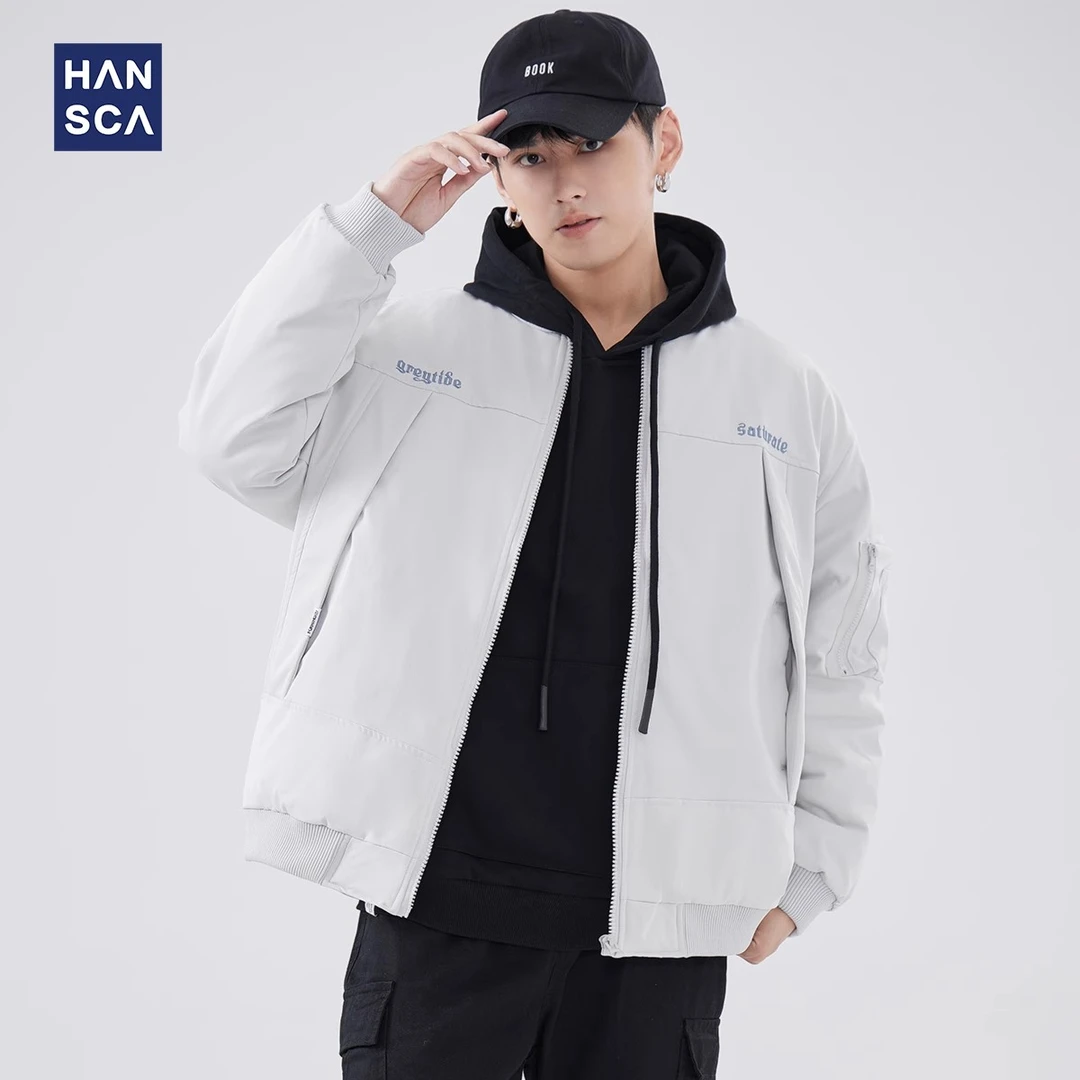 Hansca工装棉衣男款冬季新款美式爆款棒球服棉袄加厚夹克棉服外套