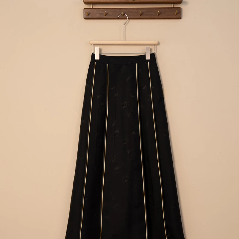 【黑色提花马面裙】秋季新款日常气质优雅中式国风马面裙