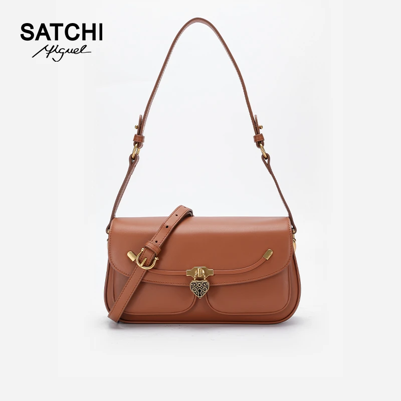 Satchi/沙驰轻奢时尚百搭女士单肩包斜跨包手提包腋下包