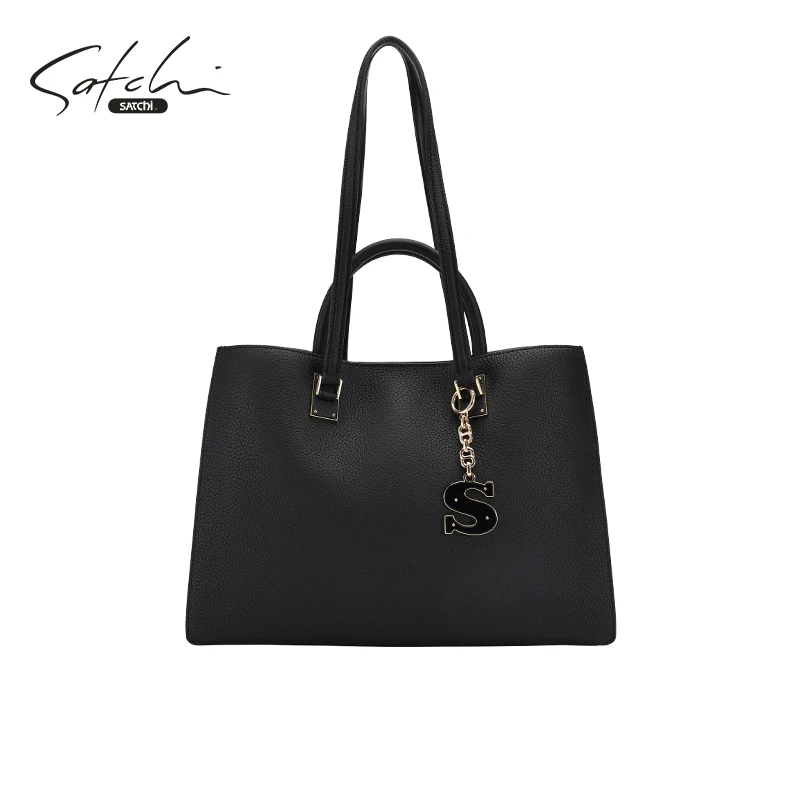 Satchi/沙驰2024秋冬真皮托特包百搭轻奢感气质大容量通勤手提包