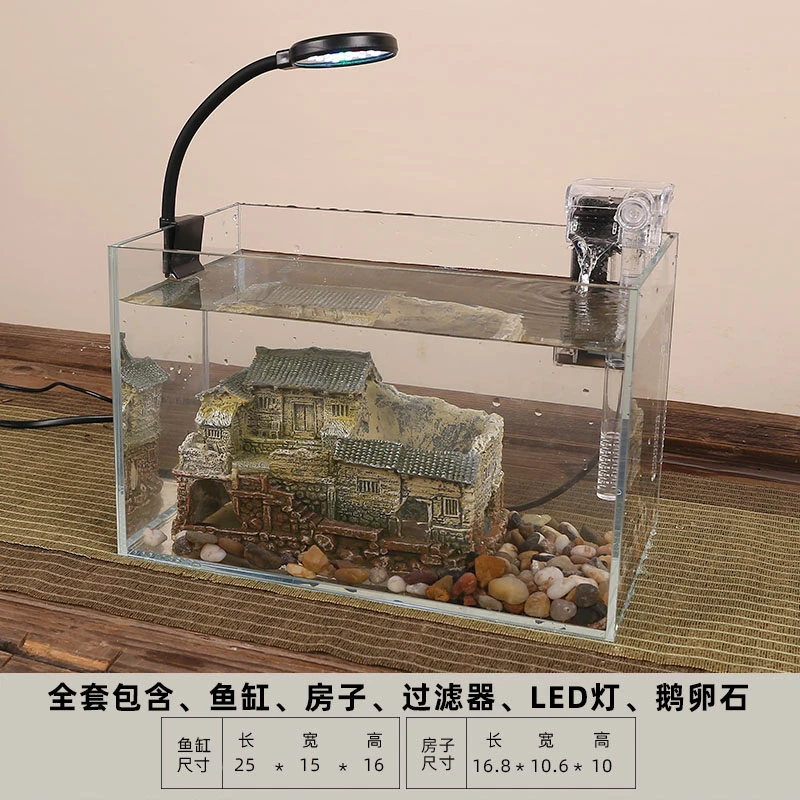 玻璃洞洞鱼缸复古风格微缩景观鱼缸造景田园桌面微景观家居装饰品