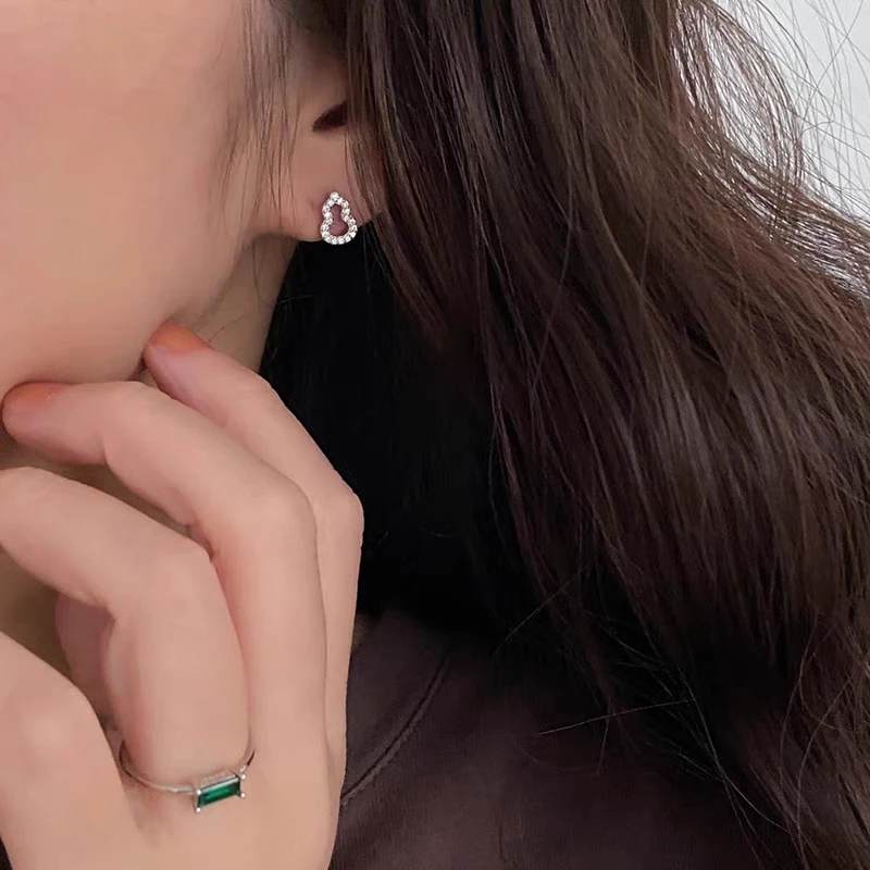 合金耳饰 银针小葫芦耳钉简约百搭耳饰女韩国精致高级感耳环A3-12
