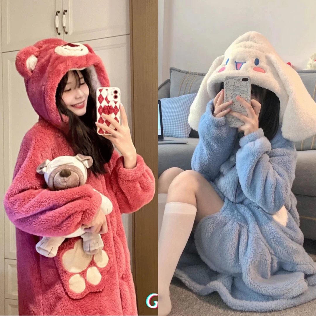 五色卡通睡袍  秋冬必备