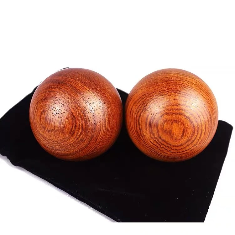 两个手球大果紫檀缅甸花梨木手球保健球手球把玩球5.0实木心手球