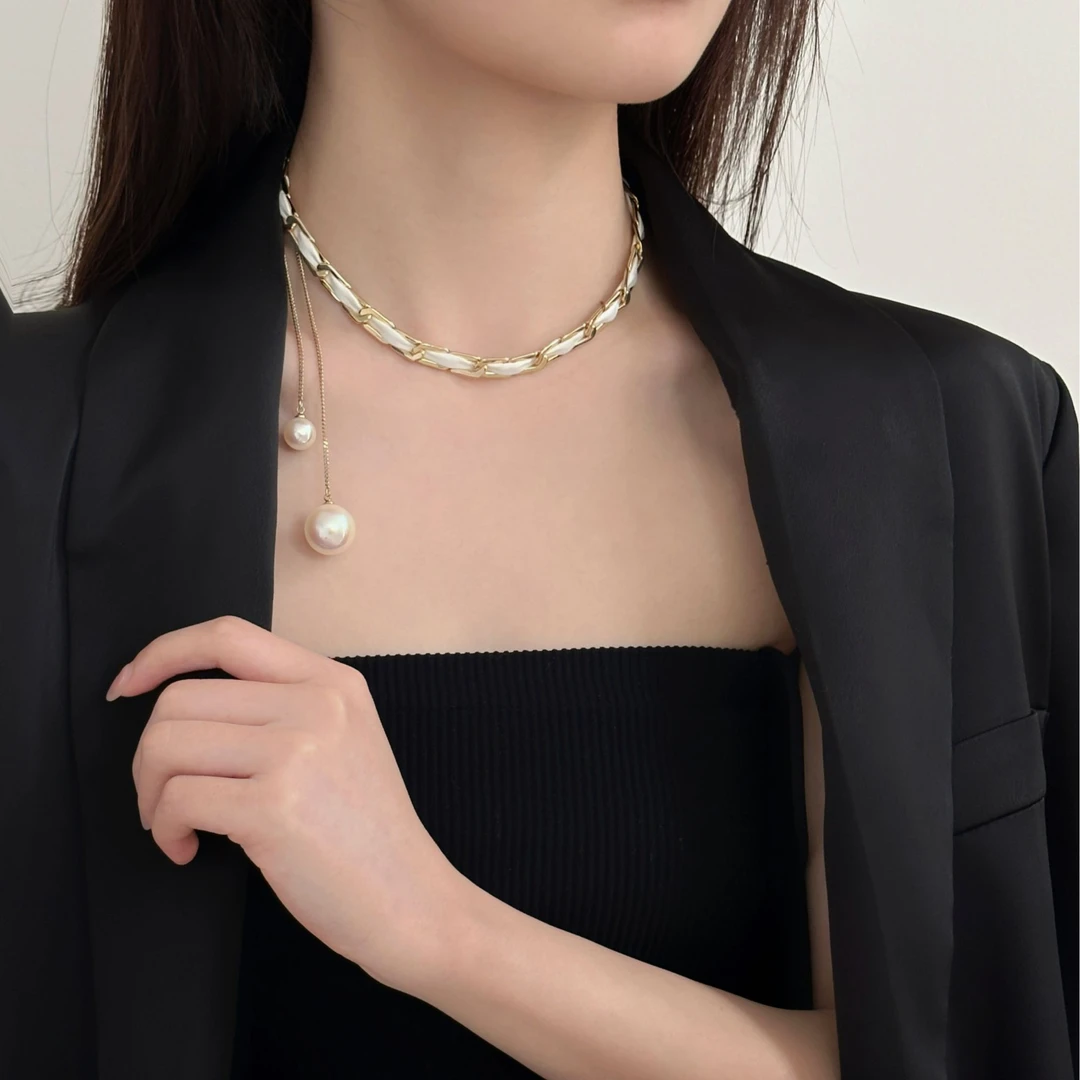 铜合金合成锆石项链 【财阀千金】高级感潮简约潮酷女神日韩轻奢ins