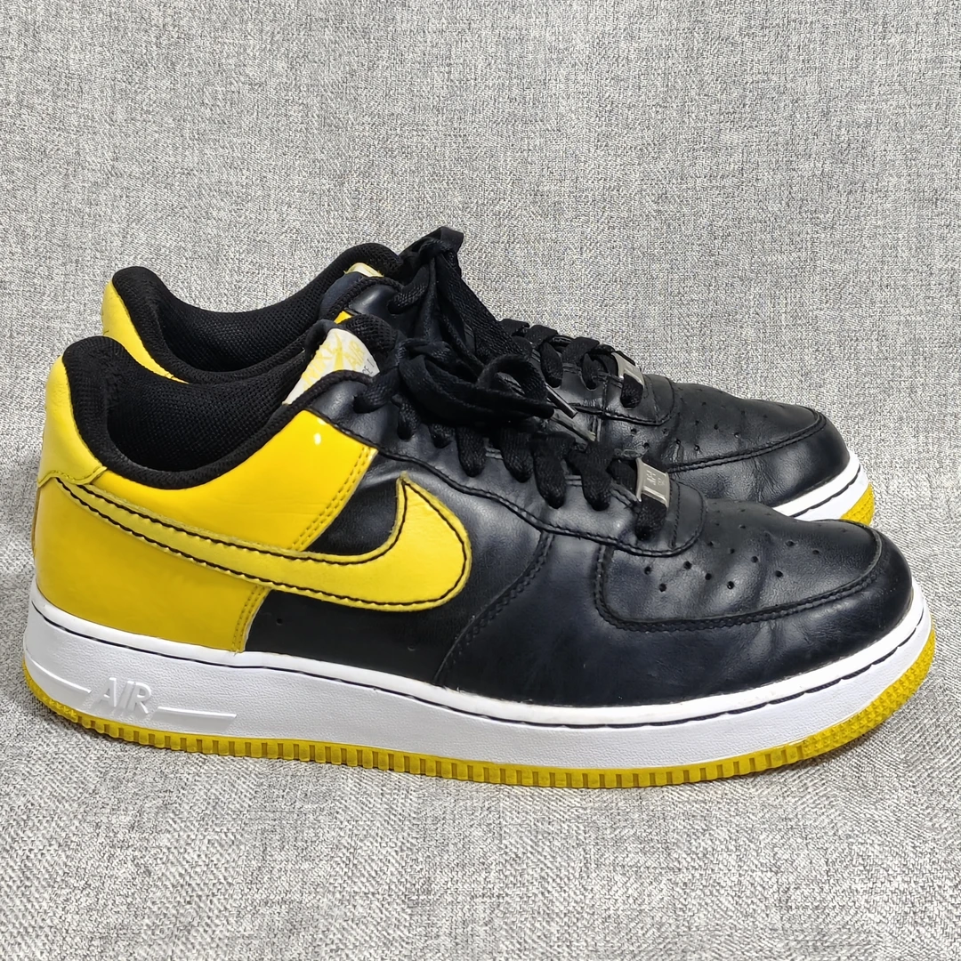 41码 Nike Air Force 1空军一号 黑黄武当 真皮板鞋 后跟瑕疵