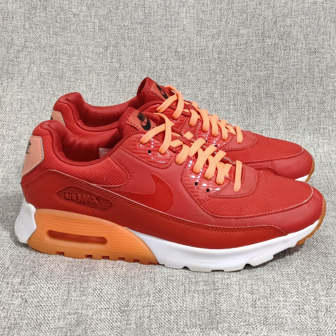 38.5码 Nike Air Max 90 Ultra 气垫缓震 防滑耐磨 跑鞋 橘红