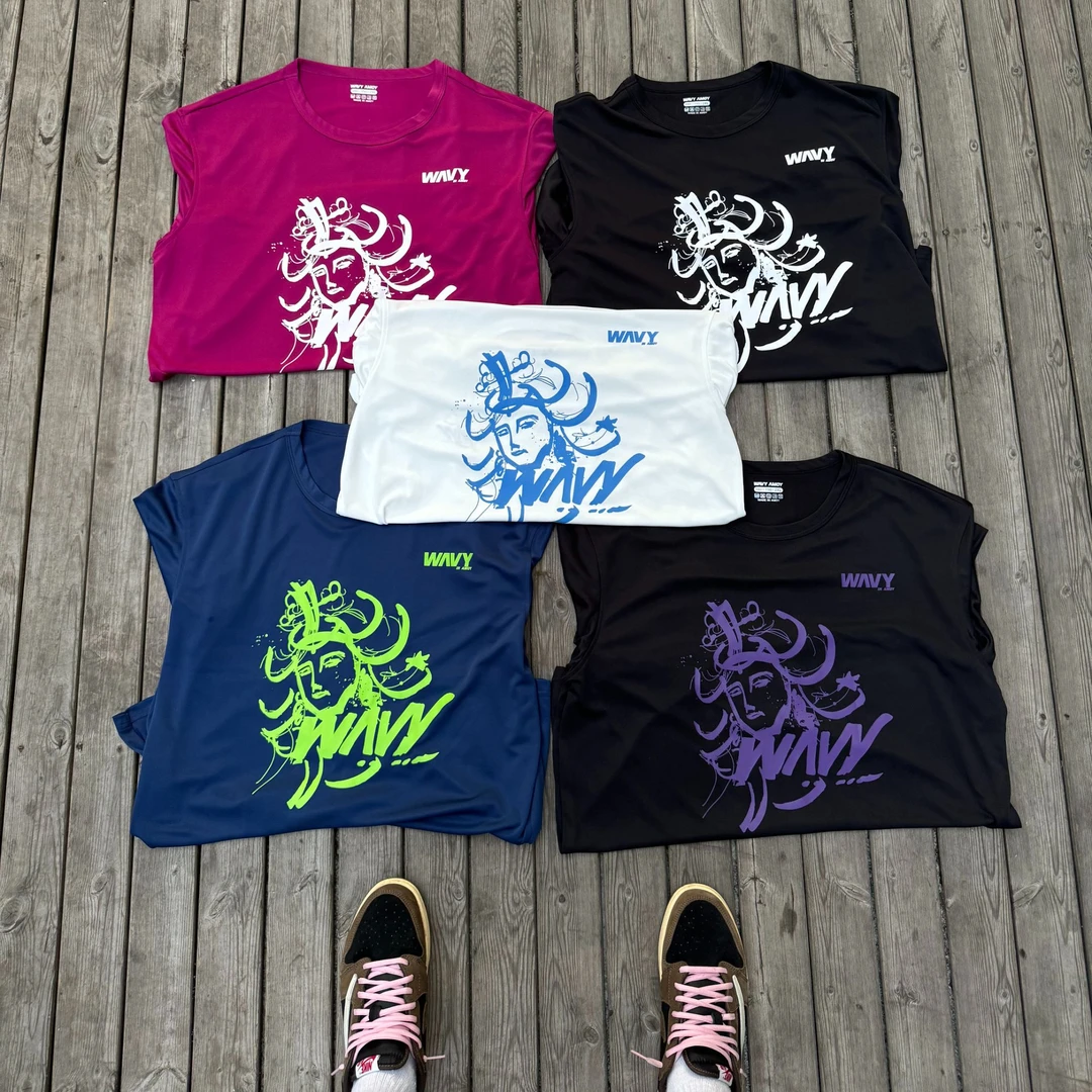 WAVY2024海神“妈祖”限定个性投篮服黑色骷髅印花圆领夏季高街短袖