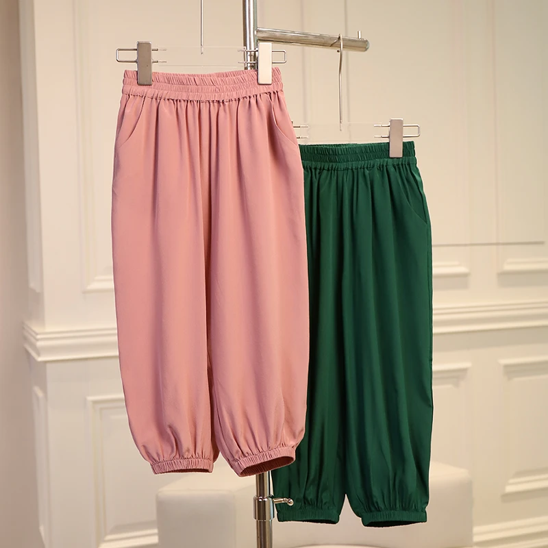 【茧音】儿童真丝防蚊裤 宽松休闲束脚裤薄款夏季 100%桑蚕丝