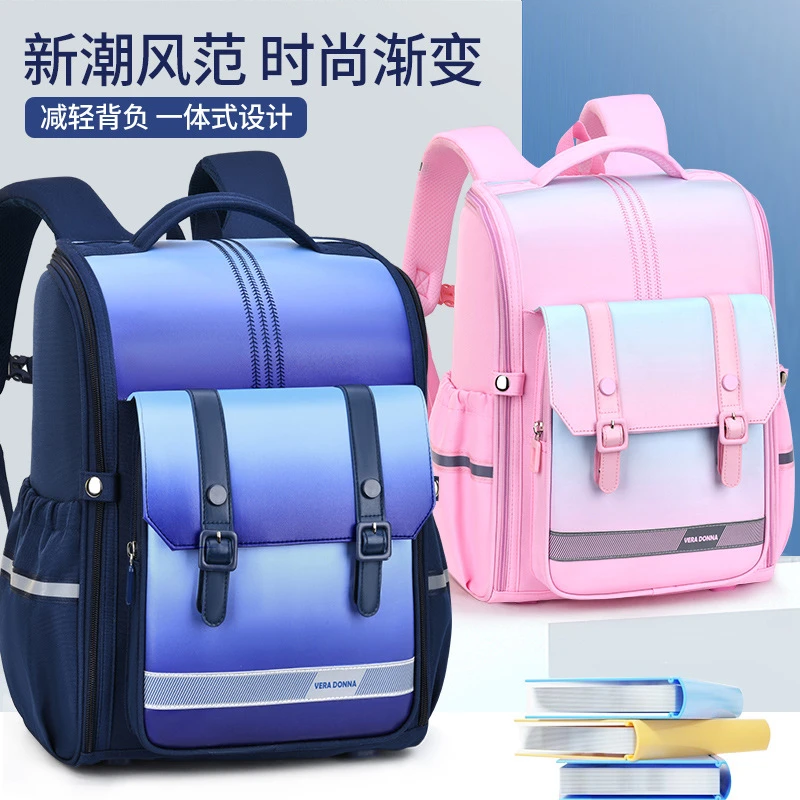 儿童护脊小学生书包男英伦风一三六年级轻便大容量双肩包女生背包