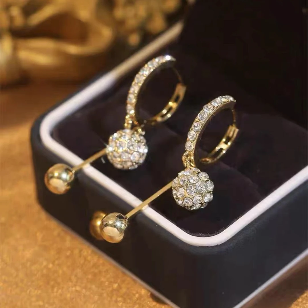 铜合金合成锆石耳饰 网红有求必应流苏耳扣女简约小众设计感耳环3