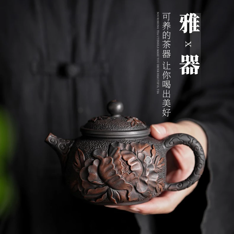 云南建水紫陶手工泡茶壶美人西施井栏功夫茶具套装家用送礼 200ml